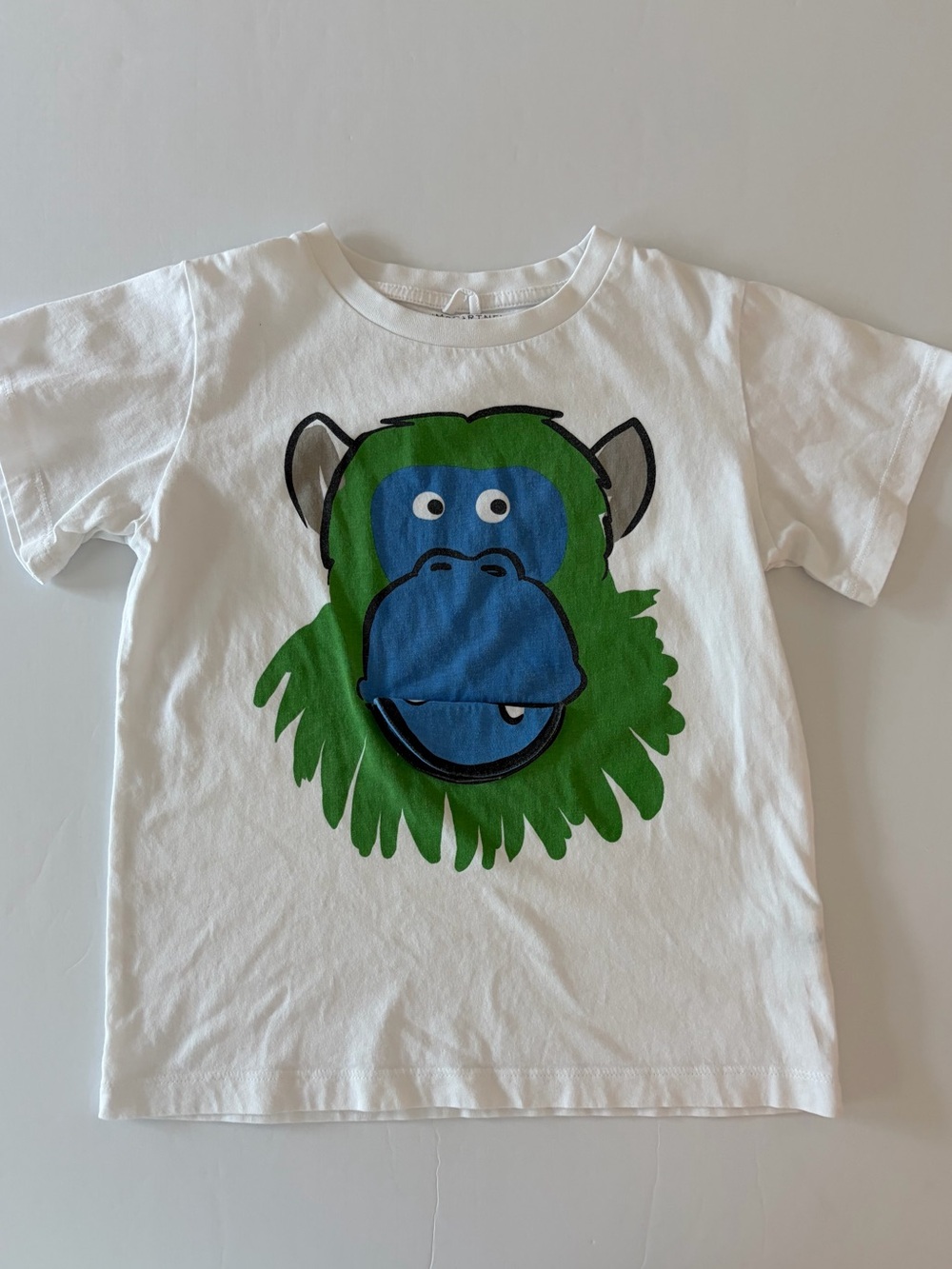 Stella McCartney Kids Monkey Print T Shirt Short Sleeve Size 6 Organic Cotton
